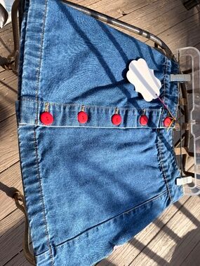 upscale denim skirt forever 21 size small US teen size one of a kind made by art
